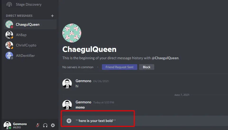 how to make bold in discord